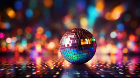 disco ball background with copy spaceの素材