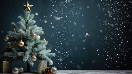 Christmas tree background with copy spaceの素材