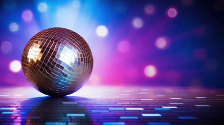 disco ball background with copy spaceの素材