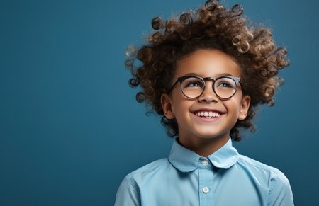 smiling boy in blue shirt,の素材