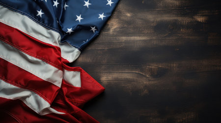 USA flag against black background with copy spaceの素材