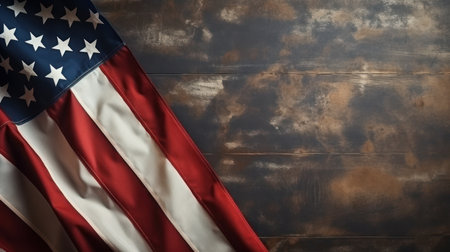 USA flag against black background with copy spaceの素材