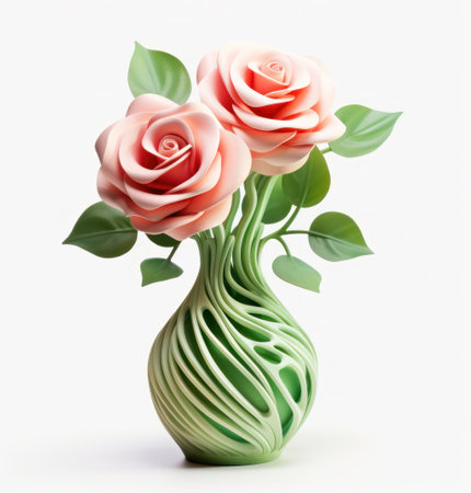 rose vase flower isolatedの素材