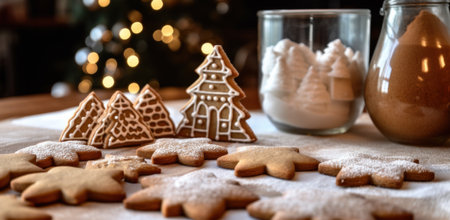 christmassugar cookie recipe gingerbread with cookie cutters,の素材