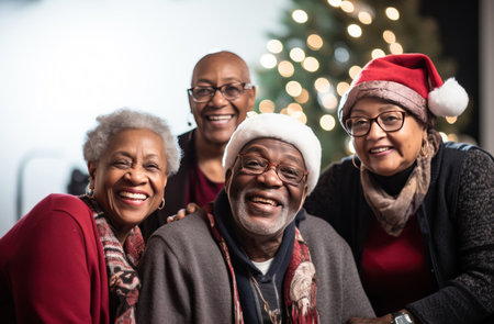 christmas smiling seniors elderlyの素材