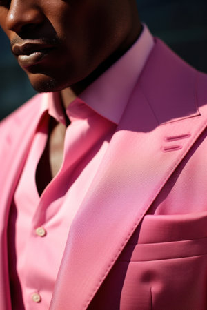 man with pink suitsの素材