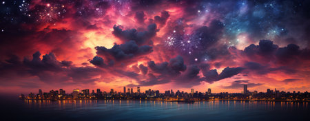 many colorful fireworks exploding in a sky,の素材