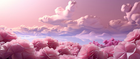 the pink and purple flowers are in a square space,の素材