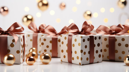 the christmas presents are arranged on a white background,の素材