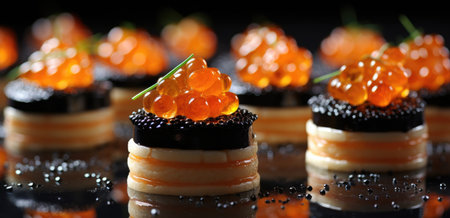 caviar on tap at with caviar on a side,.の素材