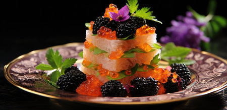 caviar on tap at with caviar on a side,.の素材