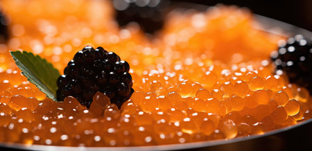 caviar on tap at with caviar on a side,.の素材