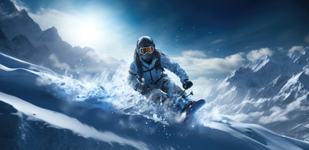 free snowboarding, skiing, and snowboarding.の素材