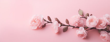 pink roses are on a pink background.の素材