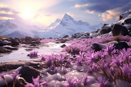 spring on snow,.の素材