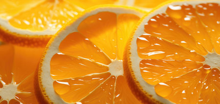 a close up image of orange slices.の素材