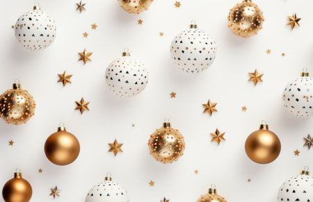 a white background with Christmas ornaments.の素材