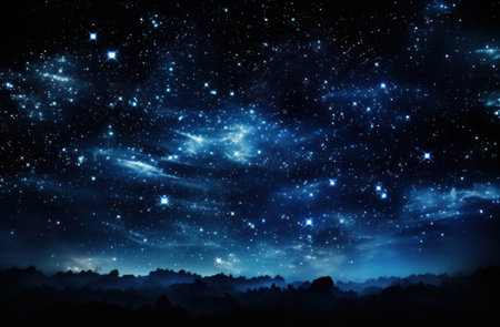 the stars in the sky, looking through a milky.の素材