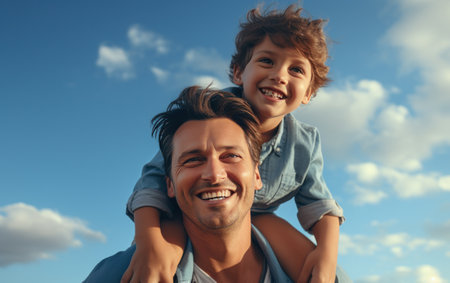 what a father should do for a new father, mother for the holidays.の素材