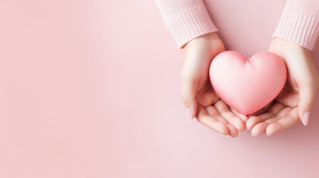 pink pastel valentines day background with copy space and gerbera flowers in glass vase.の素材