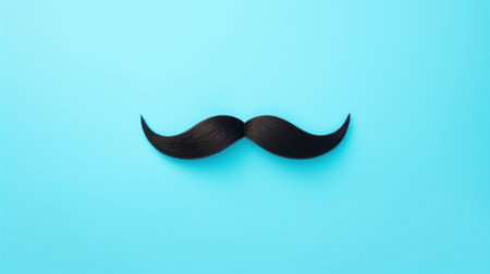 a mustache against a bright blue background.の素材