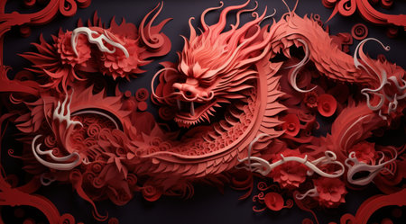 Chinese traditional dragon.の素材