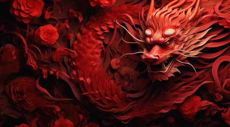 Chinese traditional dragon.の素材