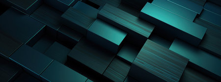 an abstract black and green background with large lines.の素材