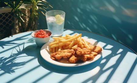 free food in a plate with.の素材