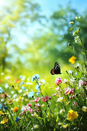 naturak spring background with copy space.の素材