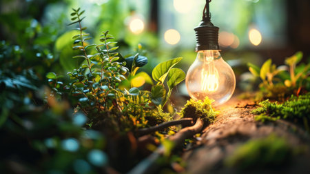 A concept background showing green energy.の素材