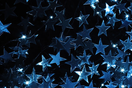 a black background image with many stars christmas.の素材