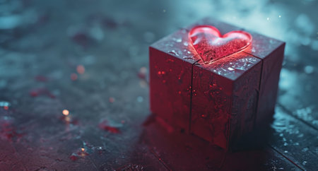 a present box with a heart on it.の素材