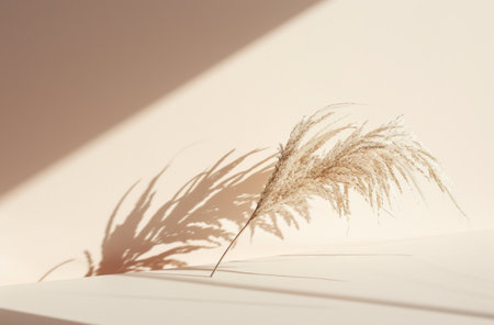 a plant standing up on a white surface with long white hair.の素材