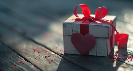 a present box with a heart on it.の素材