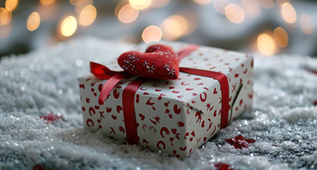 a present box with a heart on it.の素材