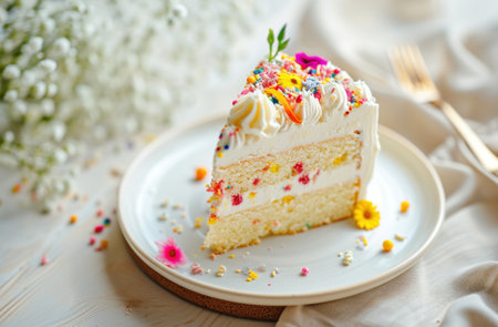 a slice of birthday cake.の素材