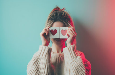 a woman is holding.の素材