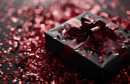 black box on red background.の素材