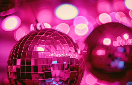 pink disco ball in vintage style,.の素材