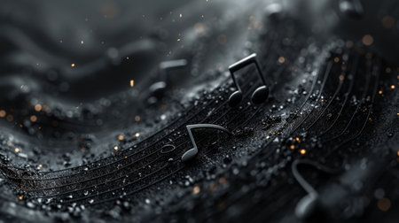 minimilast black color music abstract background with large copyspace area with copy space for text.の素材