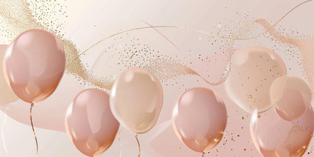 pink blush gold glitter balloons.の素材
