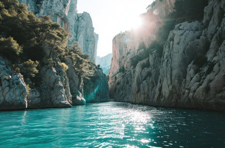 the canyons from the water in the foreground..の素材