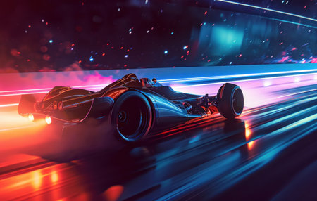 racing car during night.の素材