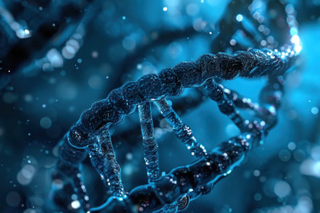 the dna in a blue background.の素材