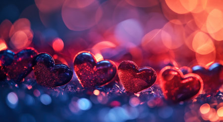 heart shaped colorful background.の素材