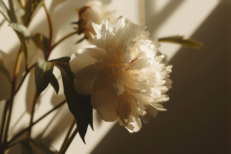 a peony flower with shadow, is, beige, snapshot aesthetic, kanimated gifs.の素材