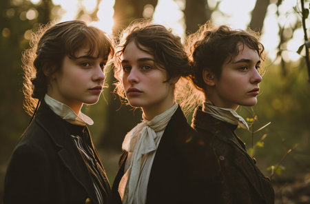 ladies in a photo of each.の素材