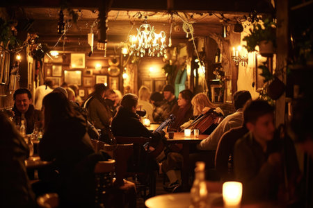 oboe and bavarian music in a traditional pub,.の素材