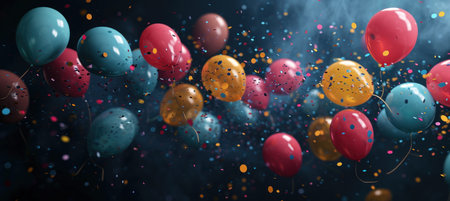 Colorful vivid balloons background.の素材